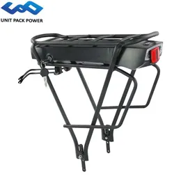 36V 13AH 468WH Bakre rack ebike batteri med bagagehängare + baklykta för BAFANG 36VOLT 500W 350W 250W elektrisk cykelmotor