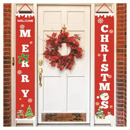Christmas Couplet Door Banner Porch Sign Christmas Holiday Hotselling Hanging Decoration Porch Sign Decorative Family Party Seashipping