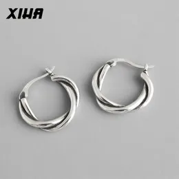 925 Sterling Silver Hoop Örhängen för Kvinnor Sommarutveckling Twist Round Örhängen Öron Piercing Korean Hugie Fashion Smycken 200924