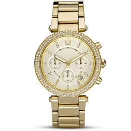 Fashion luxury designer diamond date calendar yellow gold quartz battery watches for men women rose gold silver