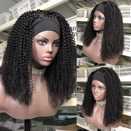 변태 곱슬 머리띠 글루리스 가발 인간의 머리 가발 레미 브라질 전체 기계 여성을위한 가발 제작