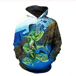 2020 nya mode män hajuku hoodies fisk 3d tryckt hooded tröja för män kvinnor droppe frakt