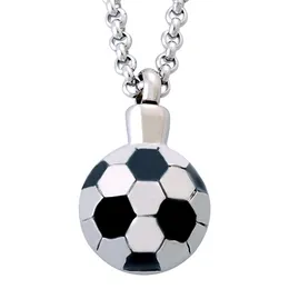 316L Rostfritt stål Distinctive Football Locket Pendant Halsband Cremation Urn Smycken Ashes Begravning Keepsake Boxöppning Sätt i Parfym