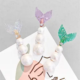 真珠ファッション人魚女性女の子韓国風ヘアクリップヘアピン甘いラインストーン女性のヘアアクセサリ帽子靴ヘアグリップ