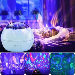 Nowy kolorowy LED Night Light Projektor Gwiaździste Sky Star Projektor Dzieci Dzieci Baby Sleep Romantyczny LED Lampa Lampa Lampa Projection Light