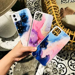 Epoxy Marble Phone Case for iPhone 11 pro max XS Max XR X 8 7 6 Plus Granite Stone Rock Gold Foil Soft TPU Back Cover for iphone X XS XR
