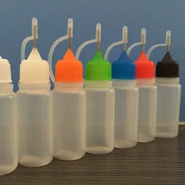 PE Soft Plastic Bottle 10ml for E Liquid with Colorful Cap Empty Needle Bottles 1 3OZ 3000Pcs