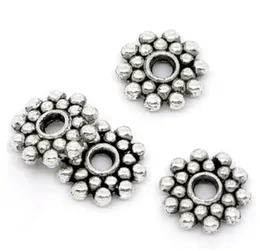 500pcs Tibetan Silver gold Seed Spacer Snowflake Metal Beads For Jewelry Making handmade Diy Bracelet Necklace Accessories Wholesale 8mm