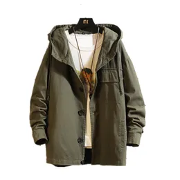 2020 Vår Höstkläder Män Jacka Storlek Outwear Hooded Coat Slim Parka Mäns Hooded Fashion Printed Jacket