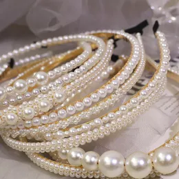 Elegant Pearl Headbands för Kvinnor Trendiga Sexiga Fashion Full Pearls Hårband Fairy Style Sweet Hair Band Headwear Dames Smycken Tillbehör