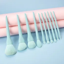 10 pçs/set Candy Colors Conjunto de Pincéis de Maquiagem Profissional Sombra Sobrancelha Fundação Pó Blush Pincéis de Mistura Ferramenta Cosmética Bolsa opp