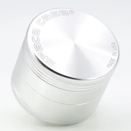 63mm 4st Herb Grinder Aluminium Space Case Grinders 55mm Tobak Rök cigarettdetektor Slipning av rök Tobaksslipare