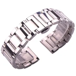 Solid 316L rostfritt stål Watchbands silver 18mm 20mm 22mm Metal Watch Band Rem handledsklockor armband CJ191225180T