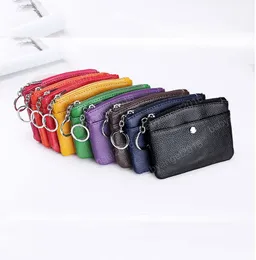Women Men Leather Wallet Multi Functional zipper Leather Coin Purse Card Wallet Coin Purse Pouch Key Holde