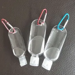 30ml 50ml 60ml Pusta butelka do ponownego napełniania z kluczem brelok Hook Clear przezroczysty plastikowy pojemnik na butelkę