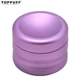 TOPPUFF Groove Shape Smoking Aircraft Aluminum Grinder With Large Space 63MM 4 Pieces CNC Teeth Metal Tobacco Spice Crusher