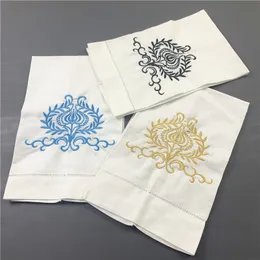 Set of 12 Fashion Guest Towels Cotton Hemstitch Tea Towel 14x22" Cloth Guest Hand Dish Kitchen Bathroom Towels embroidery Floral