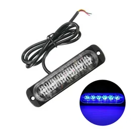 1x niebieski 6 LED Slim 12 V 24 V Strobe Light Car Moto Ciężarówki LED Side Marker Lampy Miga Lampy żarówki Ozdoby