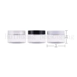 50pcs 100g Jar âmbar de plástico com tampa cosméticos jarros Embalagens Vazias Amostra Creme Jars Embalagem