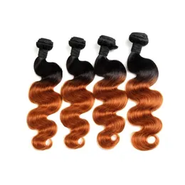 Não processado 10a grau brasileiro ombre cabelo humano pacotes corporal onda corporal 4 pcs 400g lote cutícula alinhado cabelo virgem cortada de um doador