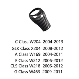 Accessoires autocollant de voiture pour Mercedes Benz A C E G classe W204 W212 W169 W463 GLK X204 CLS W218 Console de changement de vitesse en Fiber de carbone Handl230Q