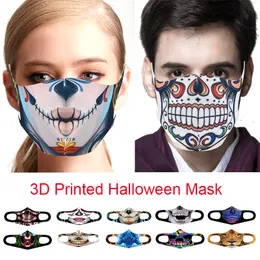 Halloween spoof skeleton Fashion face mask ice cream cotton face mask custom black adult 3D printed mask free shipping