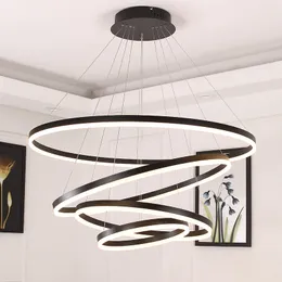 Vit / svart hängande ljus för matsal sovrum Smart Home Lighting Suspension Armatur Lamparas de Techo Colgante Modern