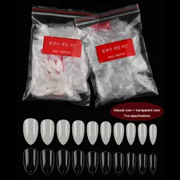 Nail Art Kits 500Pcs Almond False Nails Clear Tips Full Cover Acrylic Fake DIY Extensions Press On Manicure