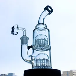 Bong da 8 pollici di spessore Toro Perc Tubi d'acqua in vetro 12 braccia Percolatore a doppio albero Mini piccolo olio Dab Rigs 14mm Banger Bowl