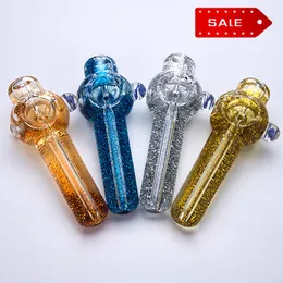 Glass Spoon Hand Pipe 4.3 Inch Smoking Accesorries With Liquid Glycerin Inside oil cooling Tobacco Dab Rigs