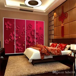 3D Tapeta HD Czerwony kwiat po mural salon wystrój domu tapet papel de earede streszczenie kwiatowy tapeta