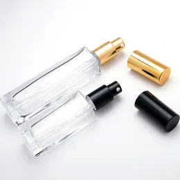 10ml 20ml Clear Portable Glass Perfume Spray Bottles Empty Cosmetic Containers with Atomizer Gold Silver Cap Spray Bottles LX2873