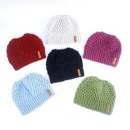 Stickade hattar Woolen Beanie Solid Mesh Sticked Earmuffs Hats Girls Winter Warm Skullies Beanies Fashion Casual Bonnet Headgear Hat Lsk888