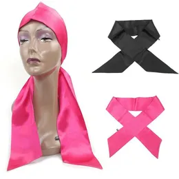 Hårbandband Virgin Hair Extensions Wrapping Hårband Satin Silke Front Headban Custom Cant Scraf Wrap Headband Belt