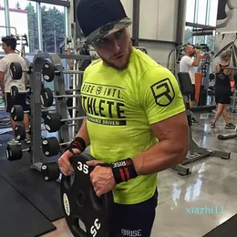 Hot Sale Designer Men's Summer Gyms Casual TShirt Crossfit Gyms Fitness Bodybuilding Muscle Active Male Short Shirts Cotton Tee Tops