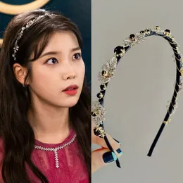 Japonya ve Güney Kore yönlü Moda Yeni Kadın göster Retro Çiçek Firkete Metal Yaprak Su Hairband Kafa Toptan Matkap