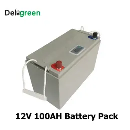 LiFePO4 12V 100AH Batteriepack Lithium Li-Ion für Elektrofahrräder EV UPS Solarenergiespeicherbatterien mit LED-Anzeige Eingebaut in BMS