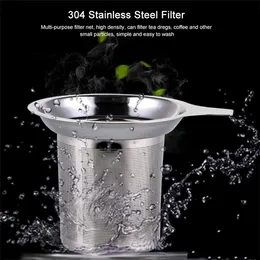 Stainless Steel Mesh Tea Strainer Infuser Reusable Loose 304 Leaf Spice Filter Teapot Kitchen Accessories Handle Clip