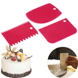 3шт / набор Kitchen Gadgets скребок торт клинок хлебопечение Шпатель Резцы торт модель Силиконовых инструментов украшение кухня аксессуары