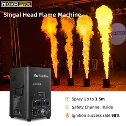 One Head Flame Machine Stage Lighting Spray 1-3M DMX Flame Genius Safety Channel Fire Projector för nattklubbparti DJ
