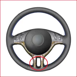 Black PU Artificial Leather Steering Wheel Cover for BMW 3 Series E46 2000-2005 5 Series E39 2000-2003 E53 X5 1999-2003 Z3 E36