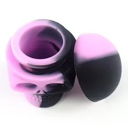 10st / lot Silicone Dab Container Nonstick Containrar Bakning Vaxburkar Oljeburk 3ML Skull Rökning för torr ört