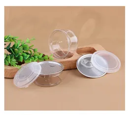 clear plastic jar PET with metal lid airtight tin Can pull ring bho oi Concentrate Container food Herb Storage 100ML SN1778
