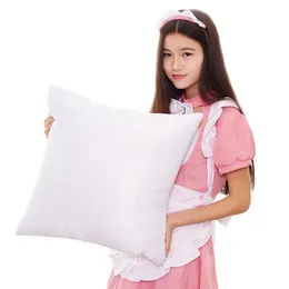 Hurtownie White Sublimation Pillow Case Hot Heat Drukowanie Pusta Poduszka Pokrywy bez wkładki Borster 40x40 CM 45 * 45 cm DIY Plillow Poduszki