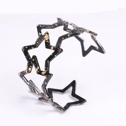 2020 Bohemian Acrylic Rest Pentagram Armband Bangle för Kvinnor Harst Cuff Hollow Out Armband Mode Enkla Eleganta Smycken