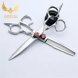 Hair Scissors Gozlili 5.5 tum Japan440c Stål Professionell Frisör Frisyrverktyg Frisyrist