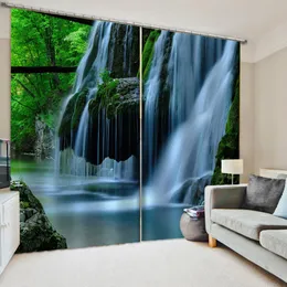 Individuelle Naturlandschaft Wasserfall Vorhänge Schlafzimmer Wohnzimmer windproof Verdickung Verdunkelungsvorhänge 3d Vorhang