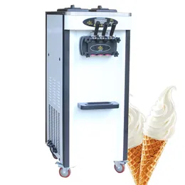 Üç lezzetler yumuşak servis dondurma makinesi 2000 w ticari elektrikli dondurma makinesi taşınabilir dondurma yapım Fiyat