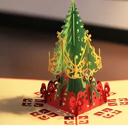 Stereoskopische künstliche Weihnachtsbaum-Grußkarte, Wunschkarten für Freunde, Verwandte, beste Wünsche, Weihnachtsdekorationen, Drop Ship