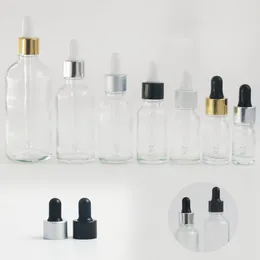 Hot!! 20pcs 5 10 15 20 30 50 ml 100ml empty small clear e liquid essential oil flint glass pipette dropper bottle 1 oz 1/2oz